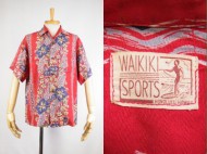 40’s Aloha shirt WAIKIKI SPORTS ハワイアンシャツ ボーダーパターン 買取査定