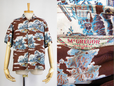 50’s Vintage Aloha shirt マクレガー 半袖 ハワイアンシャツ 和柄 レーヨン 買取査定 ｜ ヴィンテージ古着買取の