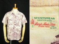 50’s Aloha shirt SPORTSWEAR ピクチャー柄 ハワイアンシャツ 稀少 買取査定