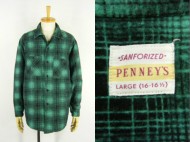 50’s PENNEY’S ペニーズ プリントネルシャツ マチ付き グリーン 買取査定