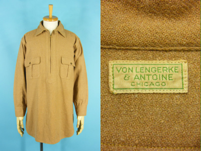 30’s VON LENGERKE & ANTOINE ウールシャツ チンスト付 コの字 扇TALON 買取査定